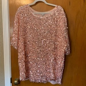 NWT Rose Gold Fully Lined Sequin Blouse